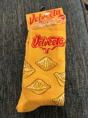 Velveeta Women’s Yellow Crew Socks - Shells & Cheese Novelty